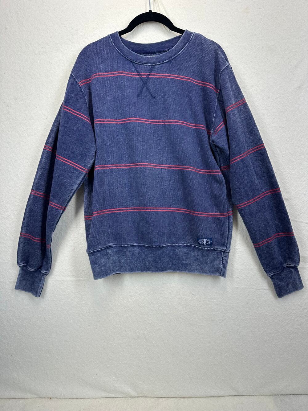 Brooklyn Cloth MFG Co Men's Striped Sweatshirt with V-Notch Collar SZ M